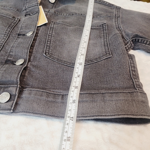 Michael kors women's Cropped Demin Jacket Size XS Steel Grey Washed NWT - Picture 8 of 15